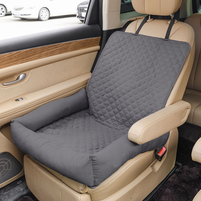 Dog Car Seat For Small Medium Dogs, Pet Front Seat Protector, Black Waterproof & Scratch-Proof Dog Car Seat Cover Booster Sofa, Non-Slip Portable Travel Safety Pet Carrier Bed For Car Truck SUV photo 3