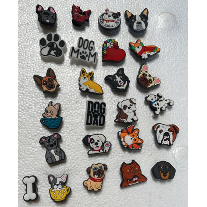 25pcs New Cartoon Animal Dog Series Hole Shoes, Flower Shoes, Buckle Accessories, Cute Garden Shoes Decoration photo 6