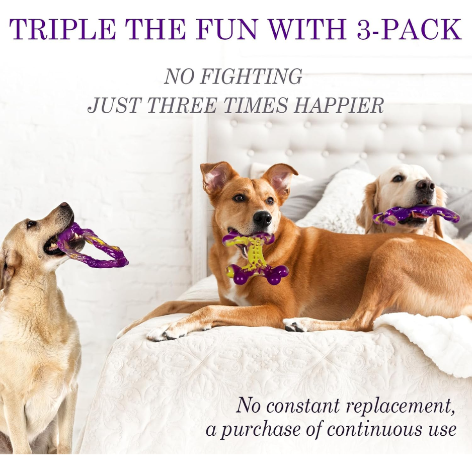 Tough Dog Toys For Aggressive Chewers 3 Pack, Indestructible Dog Toys For Large Dogs, Dog Chew Toys, Aggressive Chew Toys To Keep Them Busy photo 5