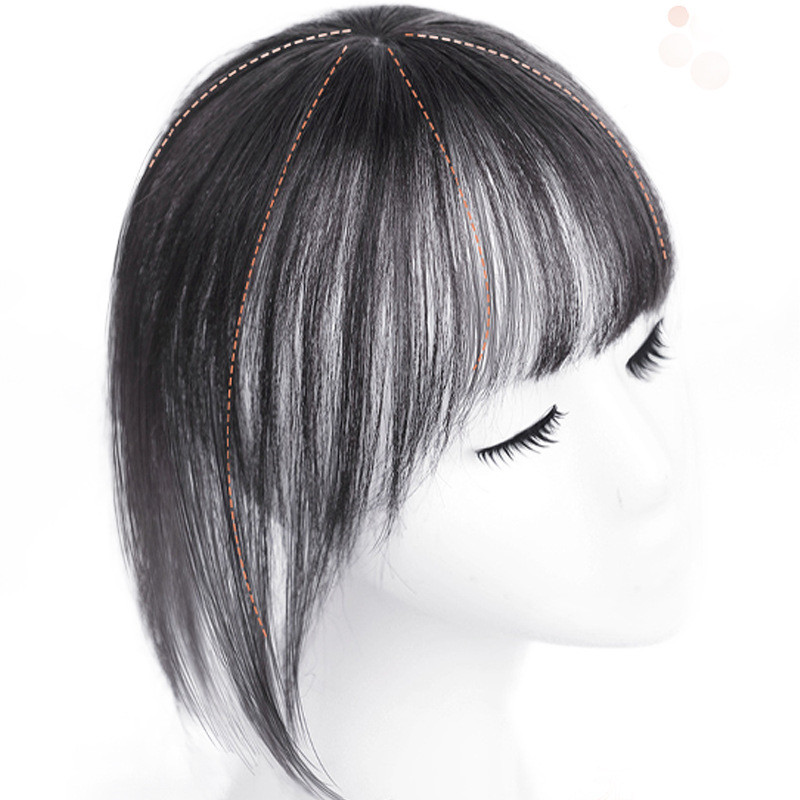 Real Hair Wig Mechanism 3D Air Bangs Wig photo 2