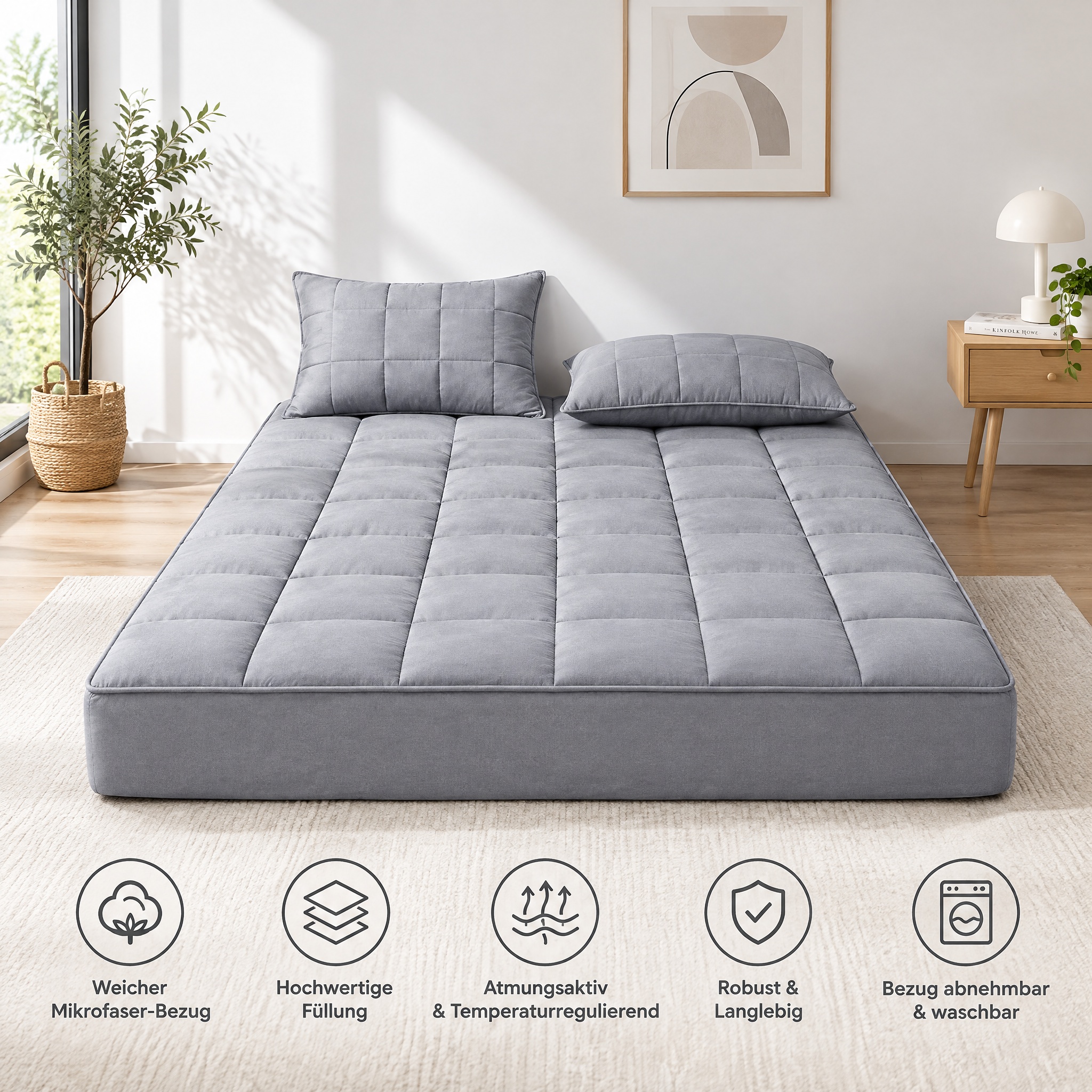 Quilted Fitted Mattress Pad, Deep Pocket Mattress Protector, Soft Fluffy Bed Cover For Bedroom photo 1