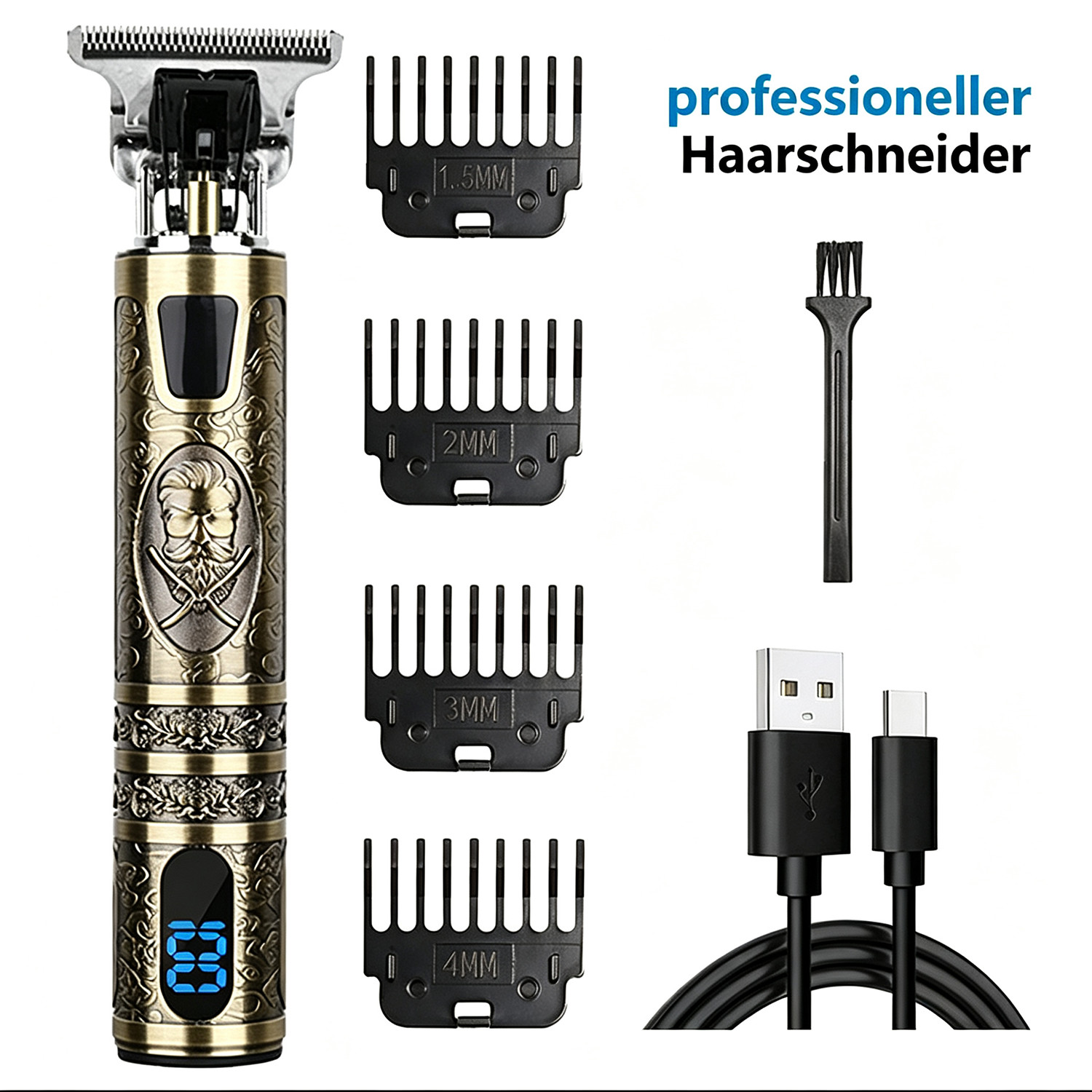 Cordless Beard Trimmer Hair Clippers Hair Cutting Barber Shaving Machine For Men photo 2