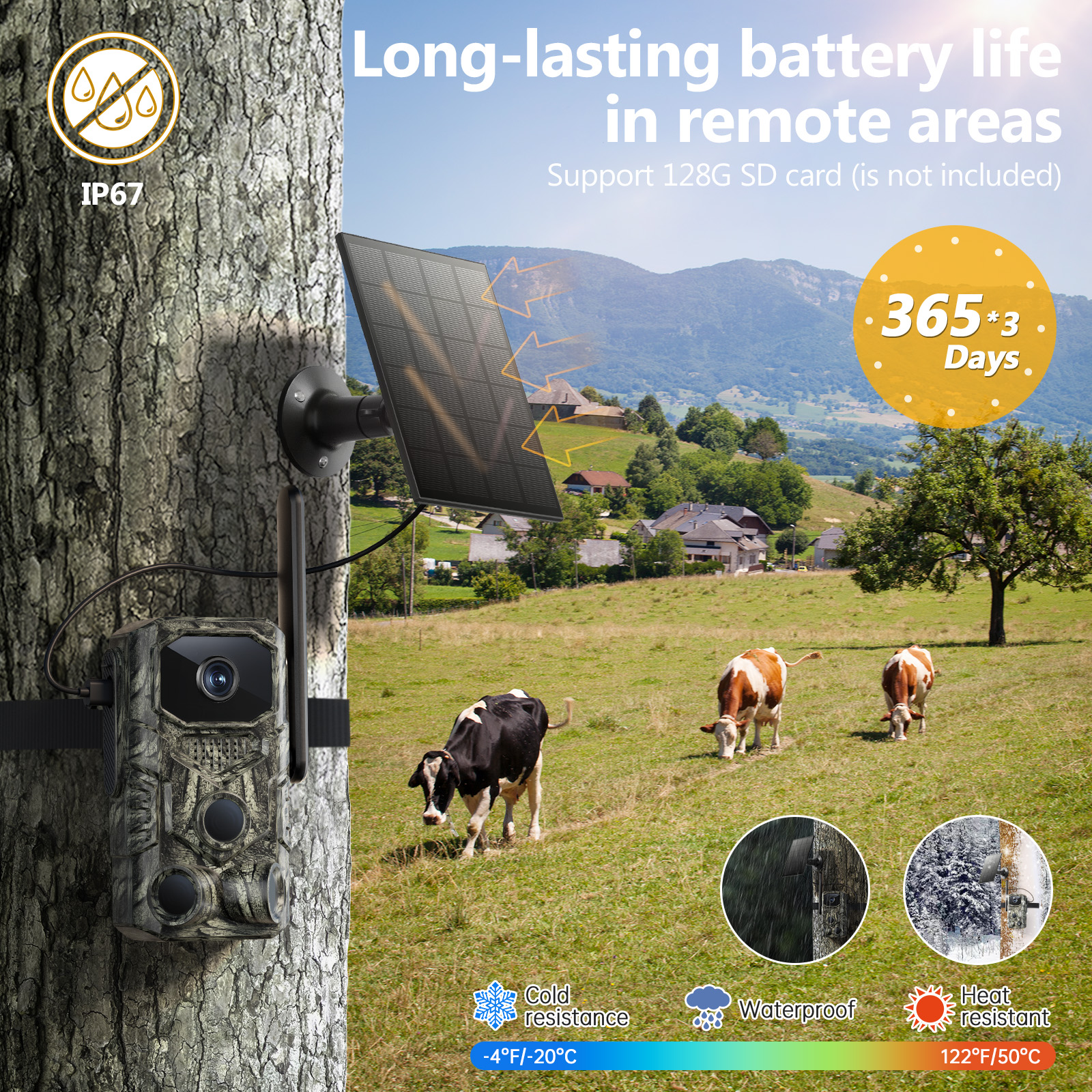 4G GPS Hunting Outdoor Trail Camera Wide Angle 4MP Camouflage Wildlife Deer Monitoring Solar Hunt Camera photo 2