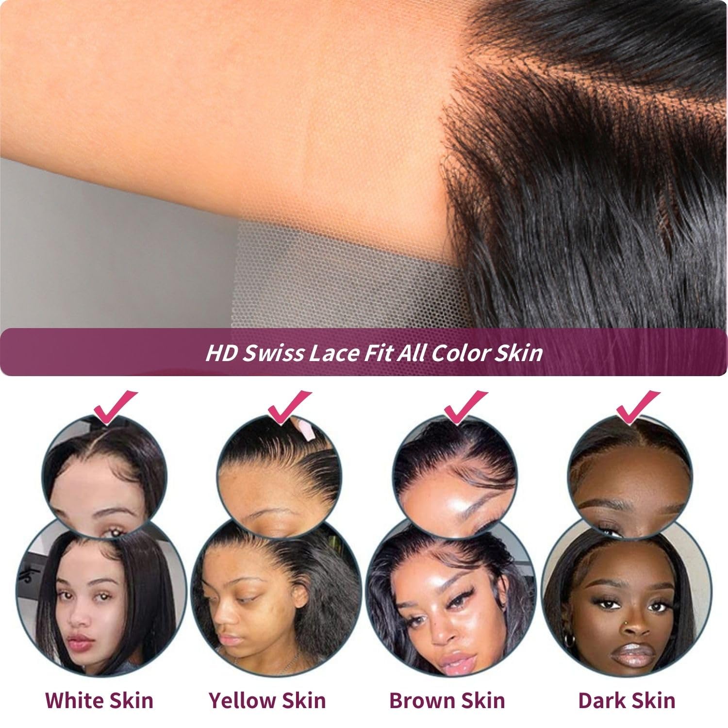13x6 Front Lace Human Hair Wig Body Wave, Natural Color, 150 Percentage Density photo 2