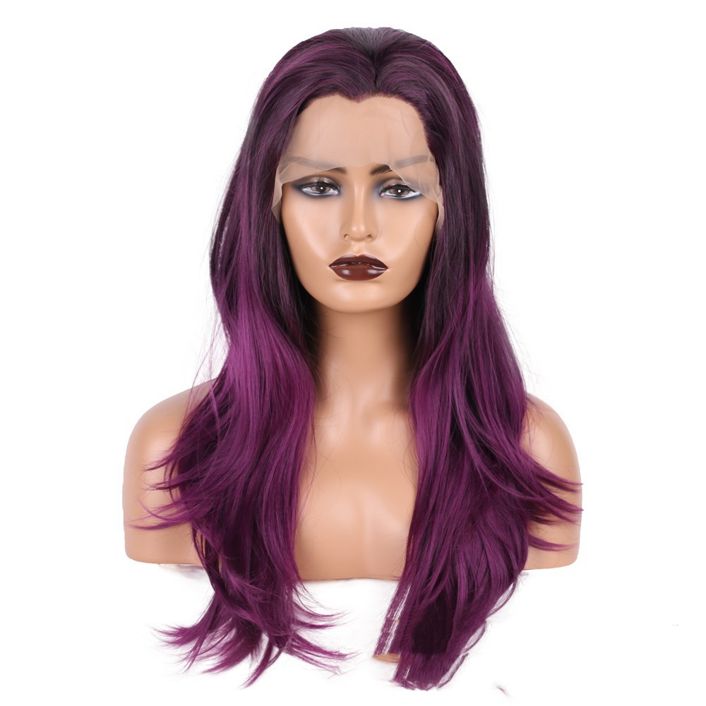 Gradient Color Inner Buckle Long Curly Hair High Temperature Silk Color Lace Headgear photo 8