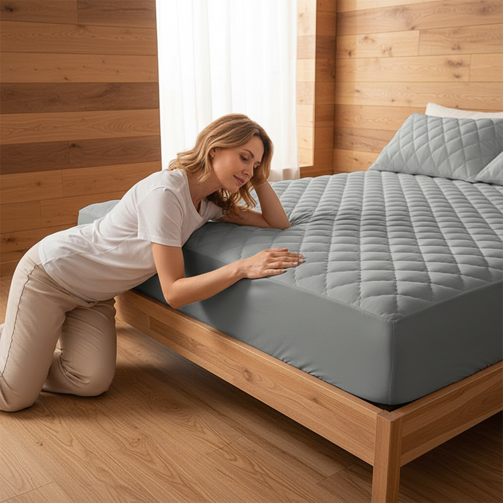 1PC Thick Quilted Fitted Mattress Sheet, Soft Breathable Protective Bedding Cover photo 5