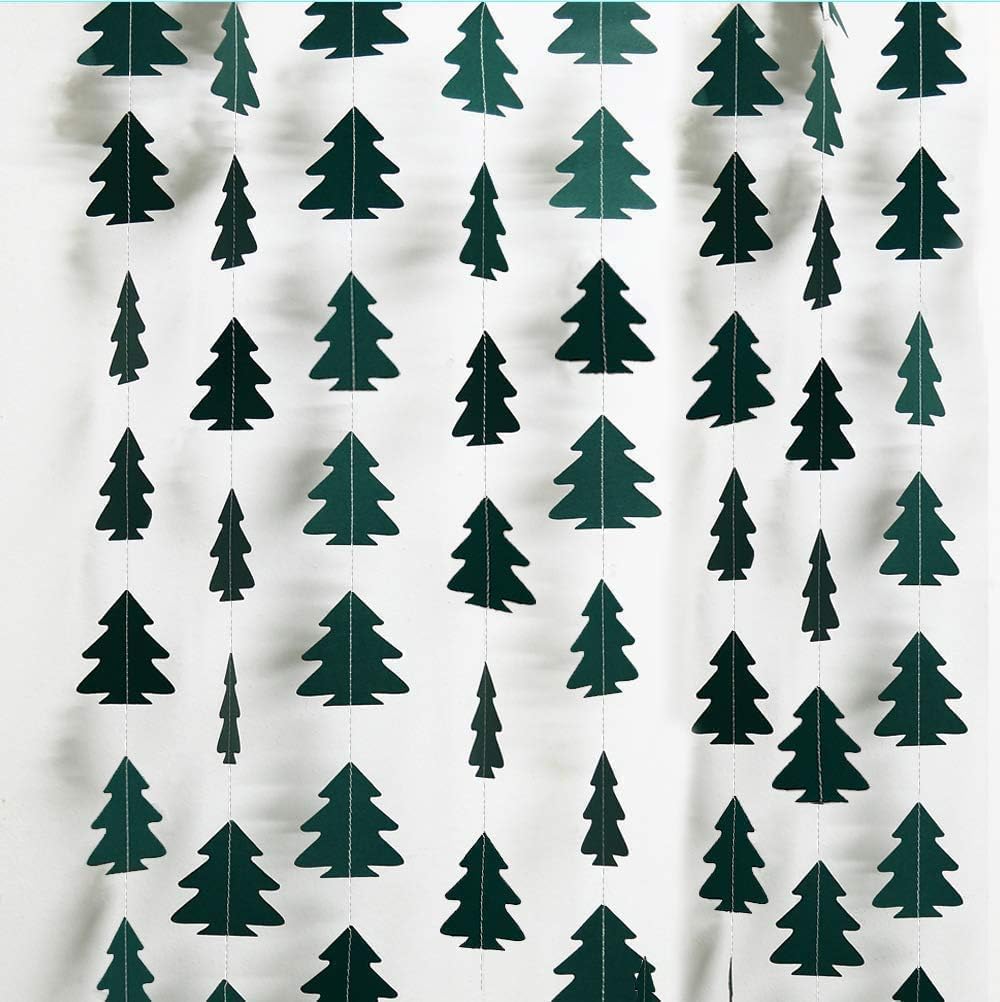 Dark Green Pine Tree Garland, Woodland Camping Party Decorations For Baby Shower, Birthday, Classroom And Photo Backdrop Decor photo 1
