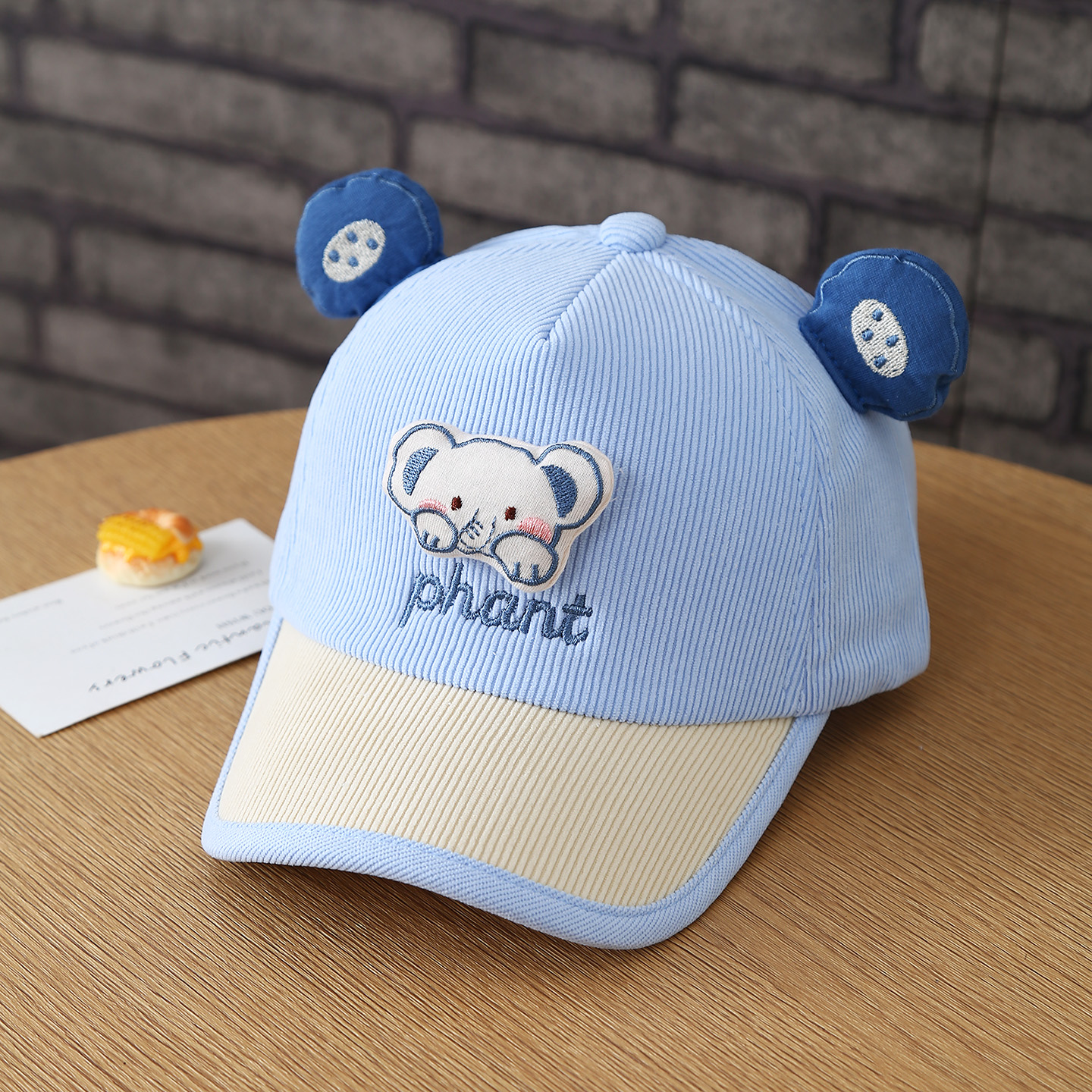 The Autumn Baby Children's Cute Animal Three-dimensional Ear Corduroy Baseball Cap Is Suitable For Daily Outings And Shopping Trips. photo 4