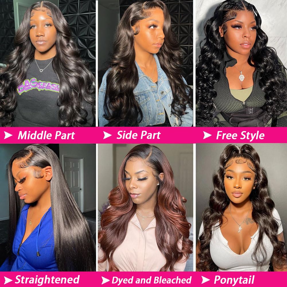 13x6 Lace Front Human Hair Wig Natural Color, Body Wave, Density photo 2