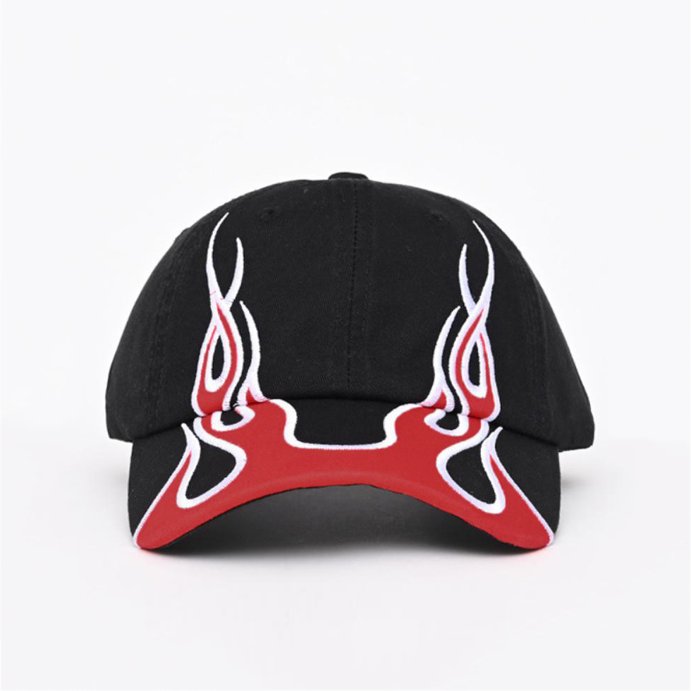 American-style Color-matched Flame Baseball Cap, Retro Washed Soft Top Baseball Cap, Men's And Women's Street Fashion Casual Hat photo 4