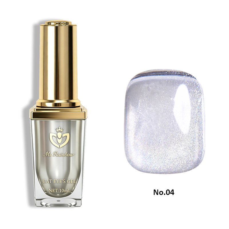 Ms Rainbow Starry Series 04 Clear Cat Eye Gel Polish, Glass Bead Shimmer Magnetic, Long Lasting Soak Off, Salon & Home Manicure, For DIY Nail Lovers photo 2