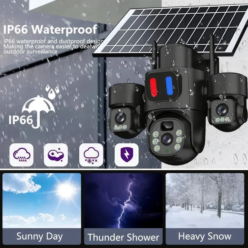 3-in-1 Wireless Solar Camera 360  Waterproof Durable Outdoor Energy Saving WIFI photo 8