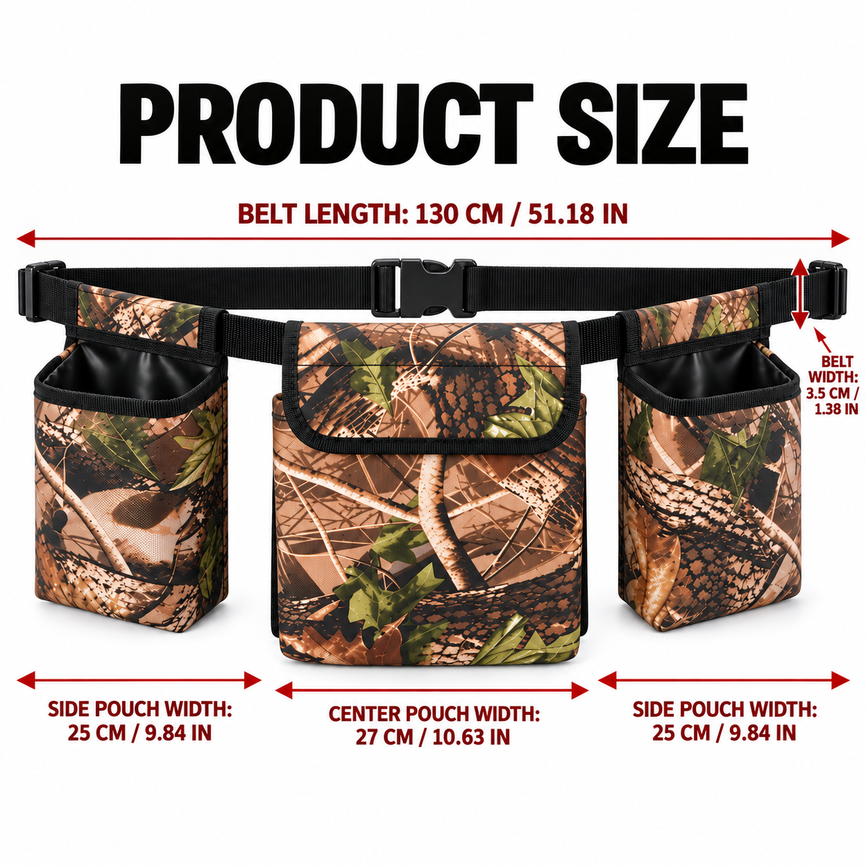 LINK Camo 900D PVC Nylon Multi-Pouch Field Waist Bag Adjustable Quick-Release Buckle Durable Breathable Portable Outdoor Hunting photo 5