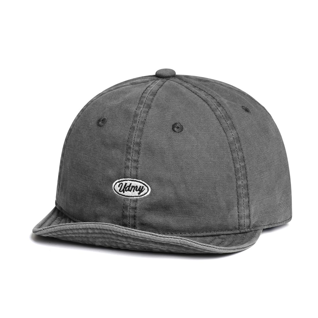 Japanese-style Minimalist Washed And Distressed Soft Brimmed Baseball Cap With Vintage Round Logo And Short Brim For Casual Sun Protection photo 3