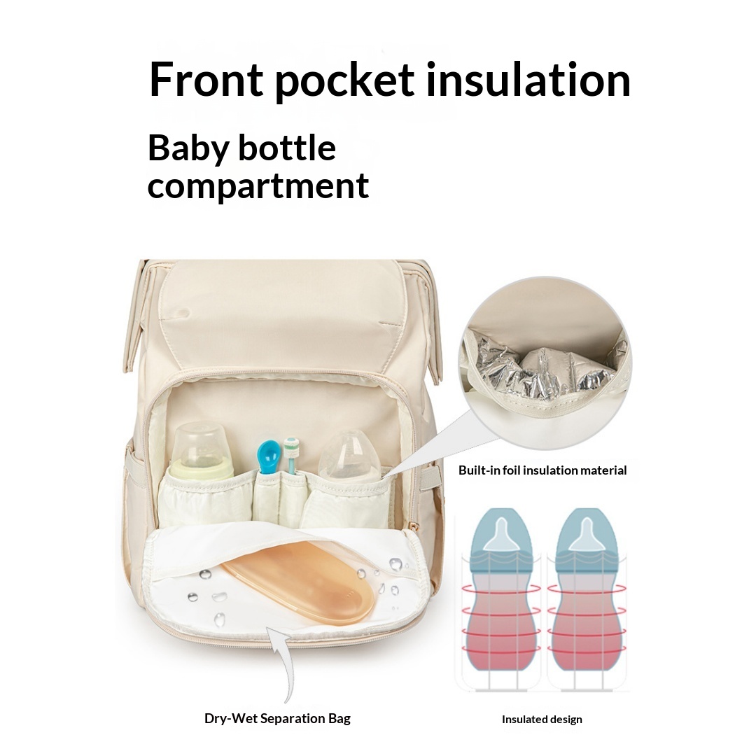 Multi Functional Handheld Backpack Mother And Baby Bag For Outdoor Use, Large Capacity Dry Wet Separation, Mommy Bag - Light Gray photo 8