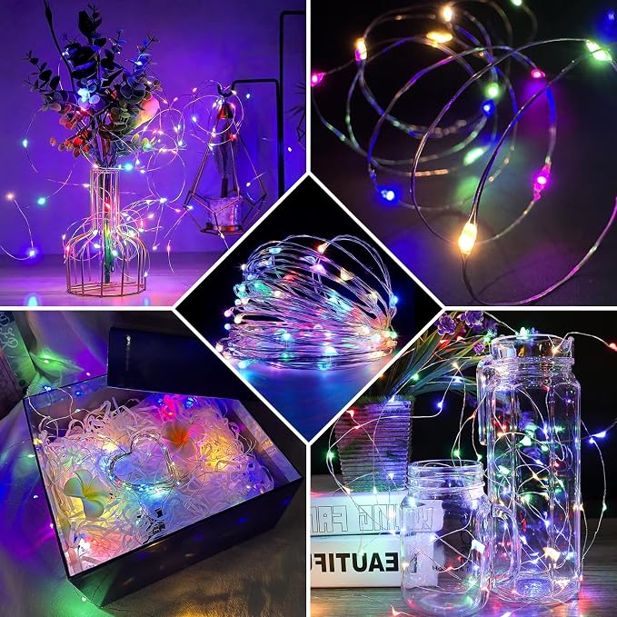 8-Pack 7FT Battery Operated 20 LED Multicolor Fairy String Lights With 3 Modes Waterproof Party Decor photo 2