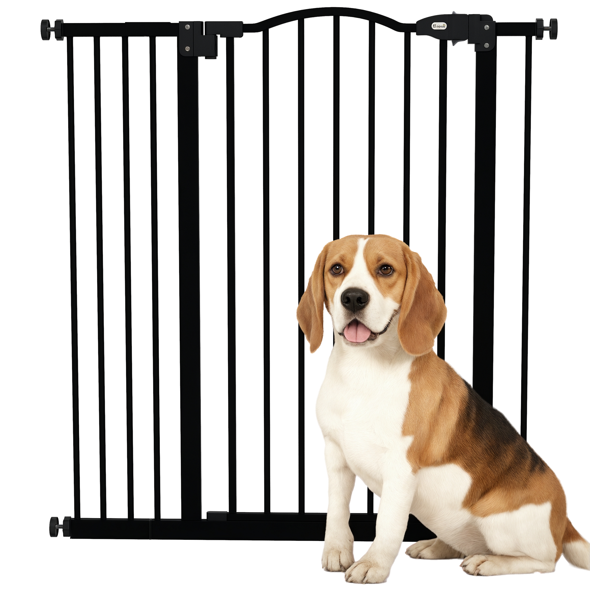 PawHut Pressure Fit Dog Stair Gate No Drilling Safety Gate Auto Close For Doorways, Hallways, 74-94cm Adjustable, 94cm Tall photo 1