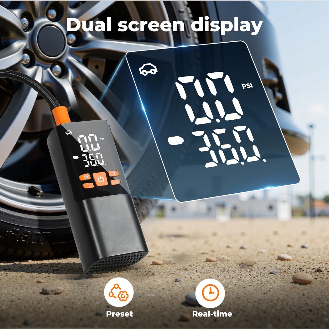 Car Tyre Inflator Cordless Digital Rechargeable Tire Air Compressor Pump Tool UK photo 4