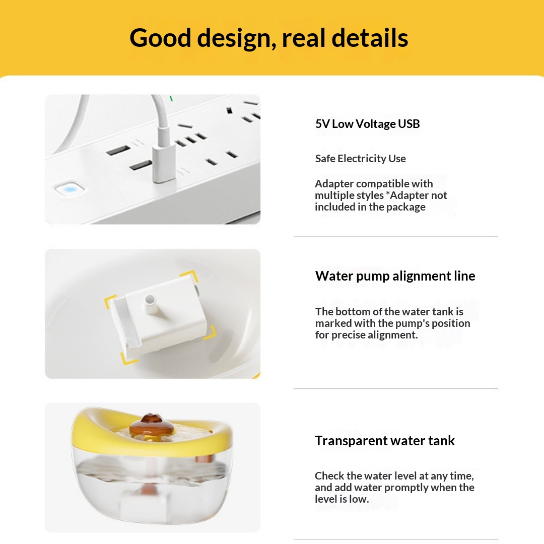Silent Auto-Circulating Filtered Pet Water Fountain photo 4