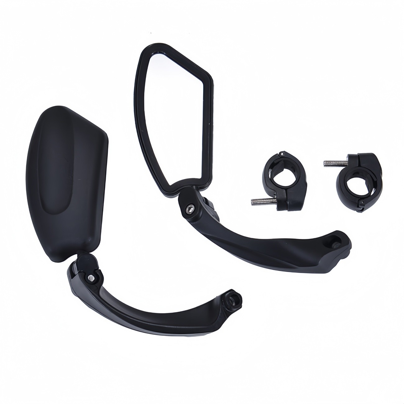 2Pcs Bike Mirror Rotaty Round Rectangle Handlebar Bicycle Rear View Glass photo 1