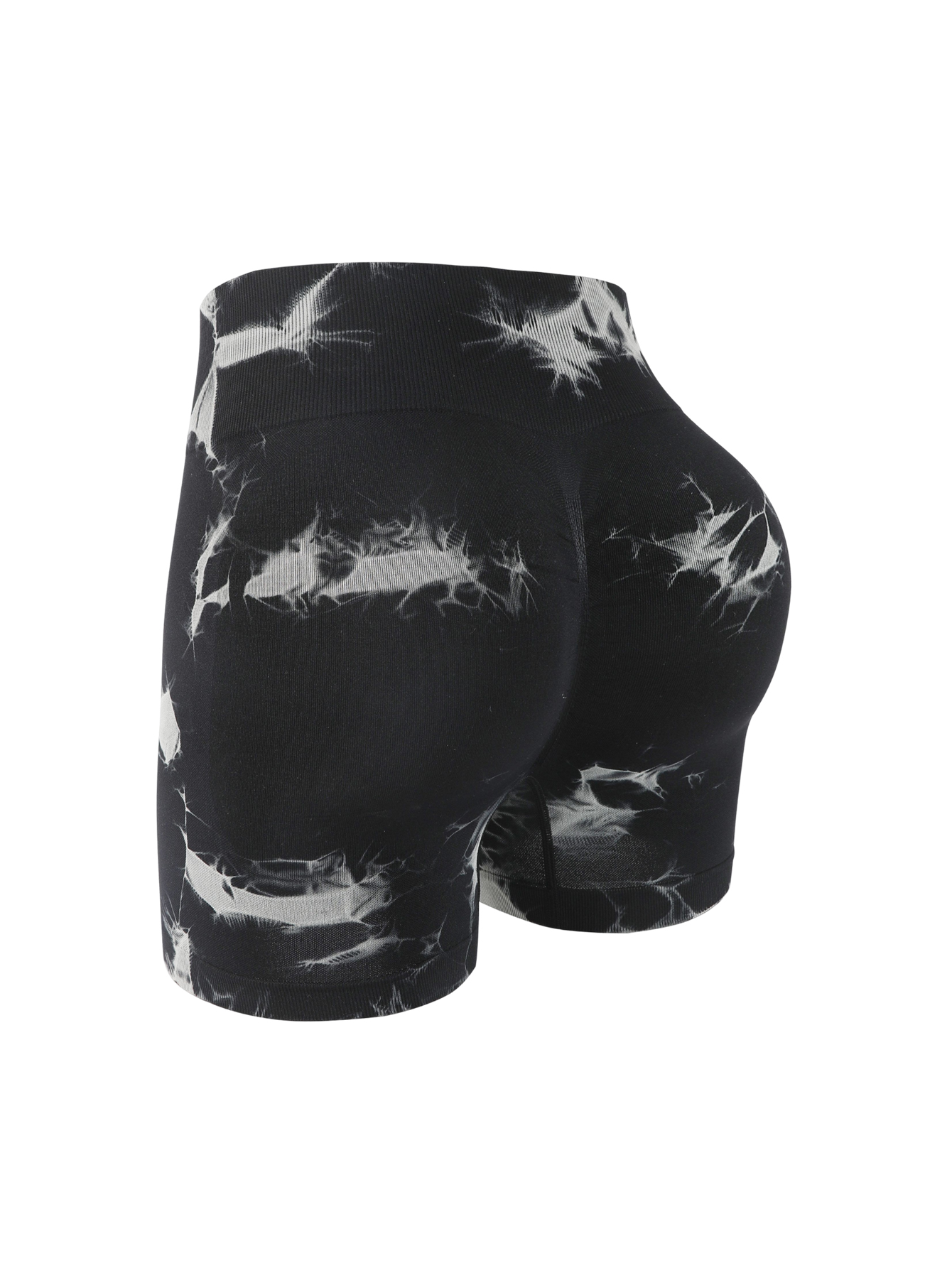 High Waist Seamless Tie Dye Yoga Shorts, Women Stretch Butt Lift Fitness Biker Shorts photo 3