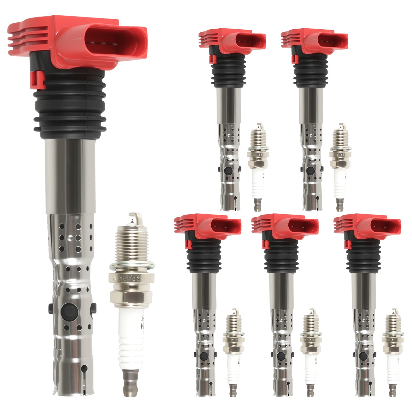 6X Ignition Coil & 6X -Spark Plug For 2002-2006 -Audi A4 A6 Quattro 3.0L UF483 photo 1
