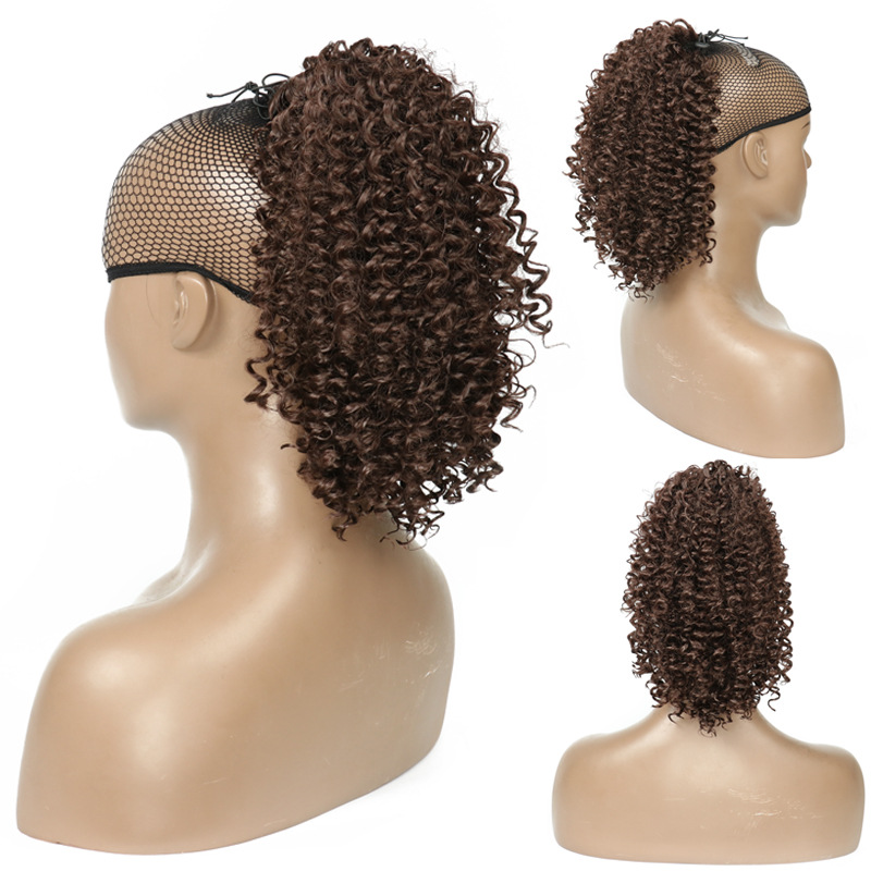 Chemical Fiber Ponytail Short Curly Hair Explosive Head photo 3