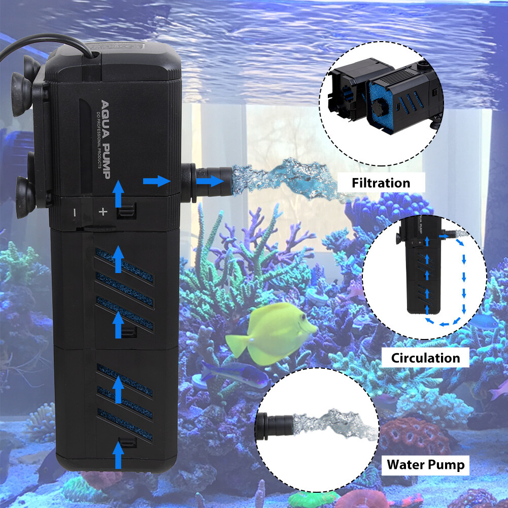 4 In 1 Aquarium Fish Tank Filter Water Pump Internal Purifier Filter Oxygen Wave photo 4