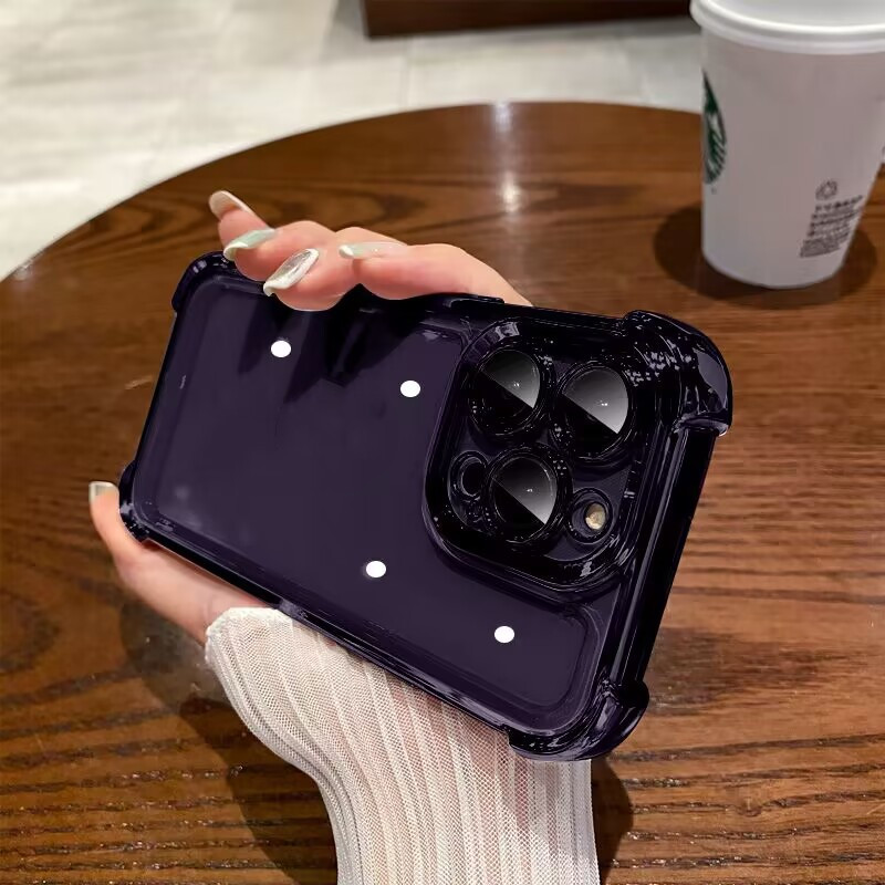 Four-corner Drop-resistant Phone Case Full Cover Transparent Electroplated Space Protective Cover photo 3