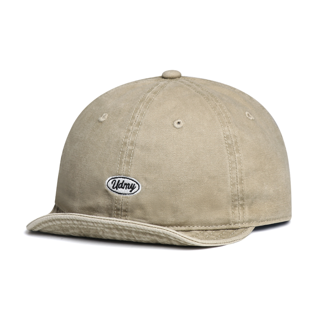 Japanese-style Minimalist Washed And Distressed Soft Brimmed Baseball Cap With Vintage Round Logo And Short Brim For Casual Sun Protection photo 4