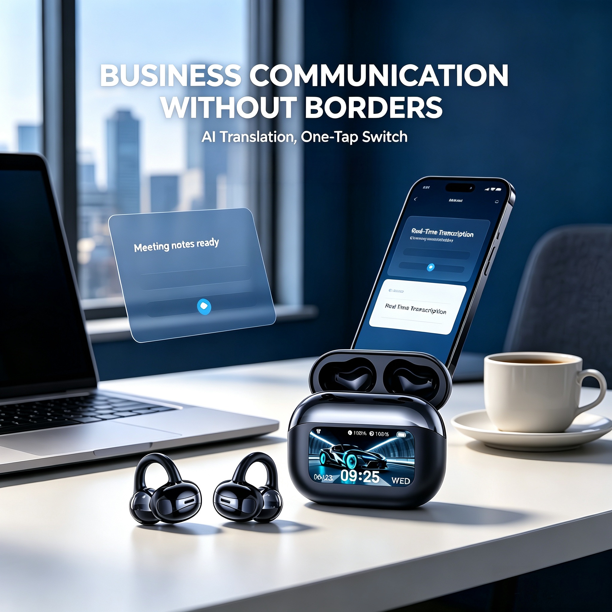 KP-112 Best-selling Wireless Bluetooth Ear-Clip Headphones AI Translation Music Gaming Low Latency In Stock photo 8