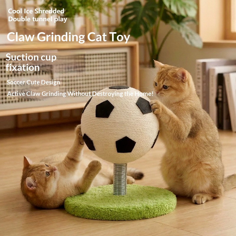 Cat Climbing Frame And Scratching Board Combo With Durable Hemp Rope, Scratch-Resistant, Non-Shedding, Scratching Ball, Cat Claw Board, Self-Entertainment Toy For Cats, Pet Supplies photo 1