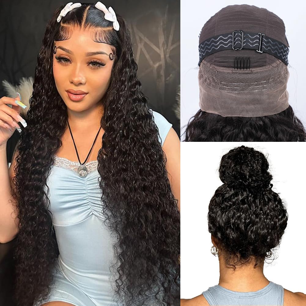 360 Lace Water Wave Human Hair Wig, Natural Color, Density photo 1