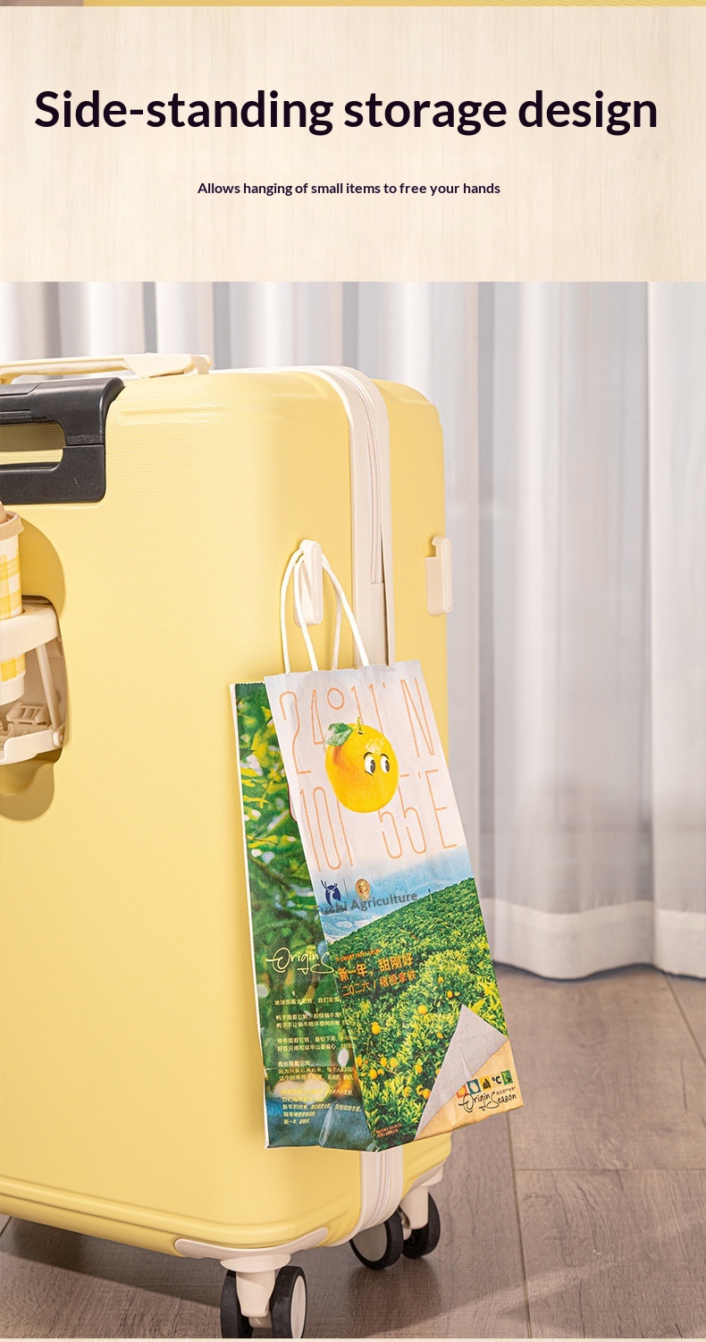 2026 New Luggage Trolley Case Student 20 Inch Lightweight Boarding Large Capacity Password Travel Leather Box Male - DY5209 Milk White photo 8