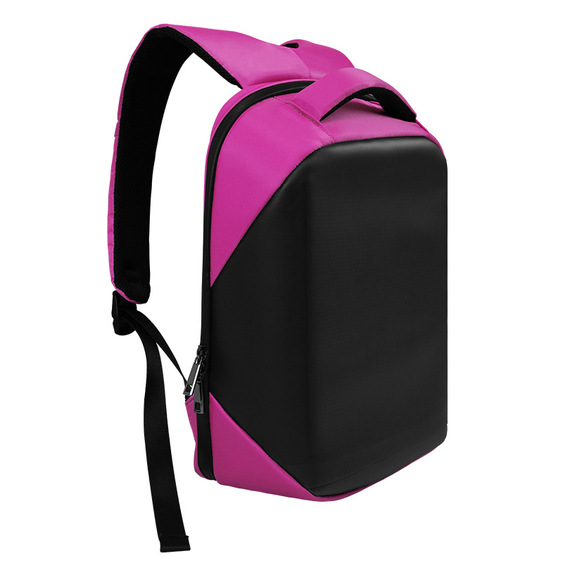Regular LED Backpack Cycling Double Bag DIY Text Animation Polyester Material Hot Sale - Rose Red Bluetooth photo 1