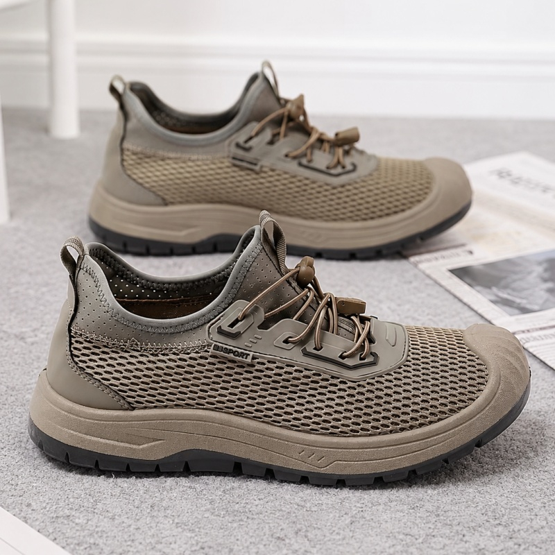 New Summer Men's Mesh Breathable Shoes, Slip-on Lazy Sneakers, Non-slip Soft Sole Outdoor Casual Footwear photo 1