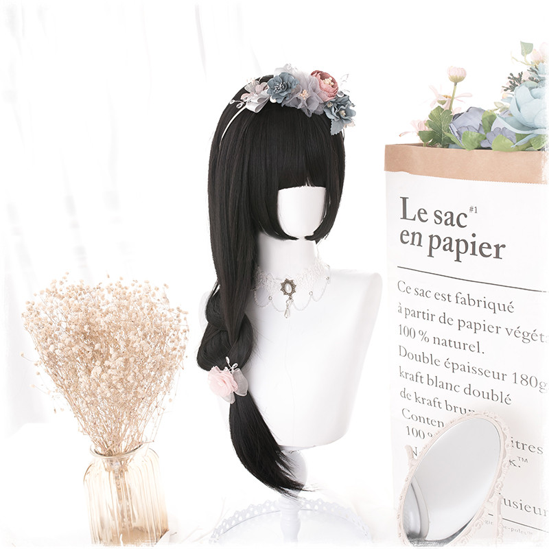 Manzhen Daily Black Long Straight Wig Girl photo 4