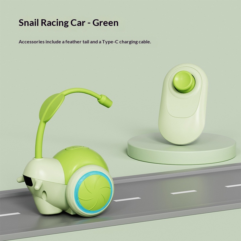 Cat Toy Self-Entertainment Teaser Stick, Smart Cat Toy, Electric Snail Racing Car, Lazy Cat Teaser Stick With Feathers photo 4