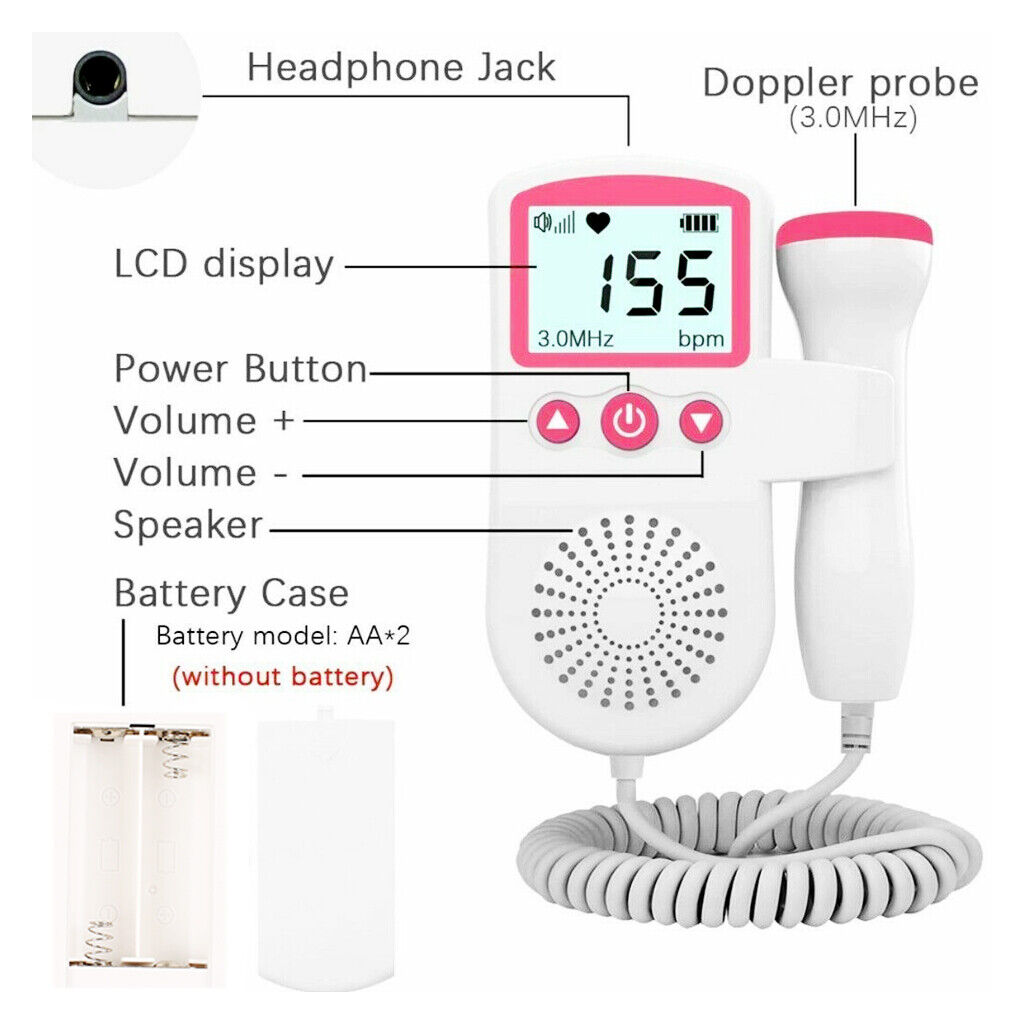Fetal Doppler Detektor Baby Herzschlag Rate Sonde Prnatale Monitor Ultraschall photo 4