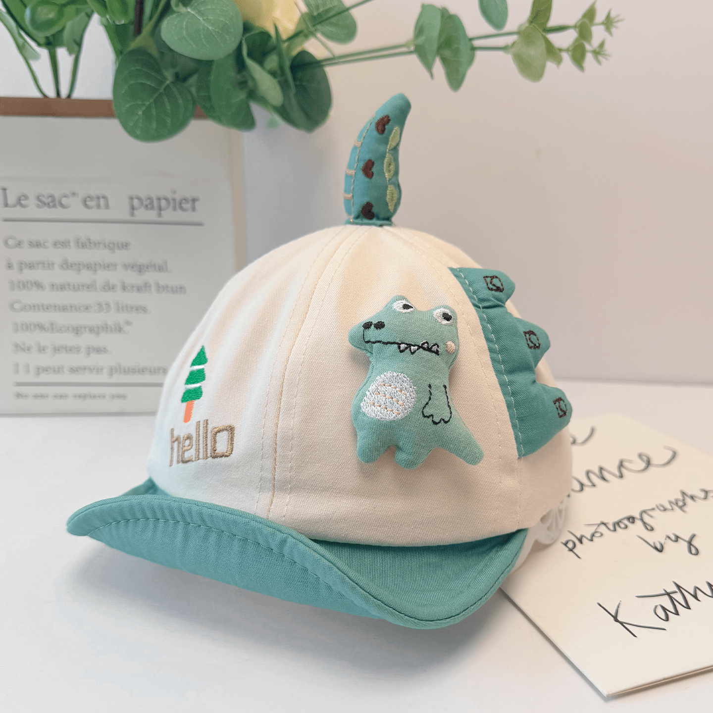Three Dimensional Cartoon Baby Dinosaur Soft Cap With Brim And Earflaps Summer Autumn Lightweight Style Fashionable photo 6