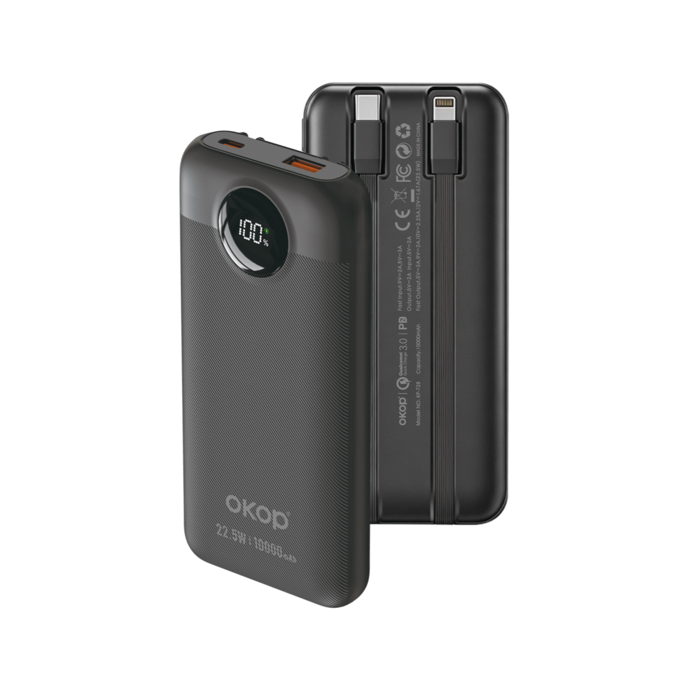 KP-728 Best-selling 10,000mAh High-capacity Power Bank With Digital Display Lightweight Portable And In-stock At The Factory photo 1