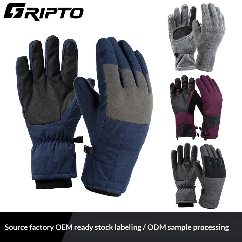 Cross-Border  Touch Screen Gloves Winter Windproof Plus Velvet Warm Gloves Ski Outdoor Cycling Gloves Manufacturer photo 1