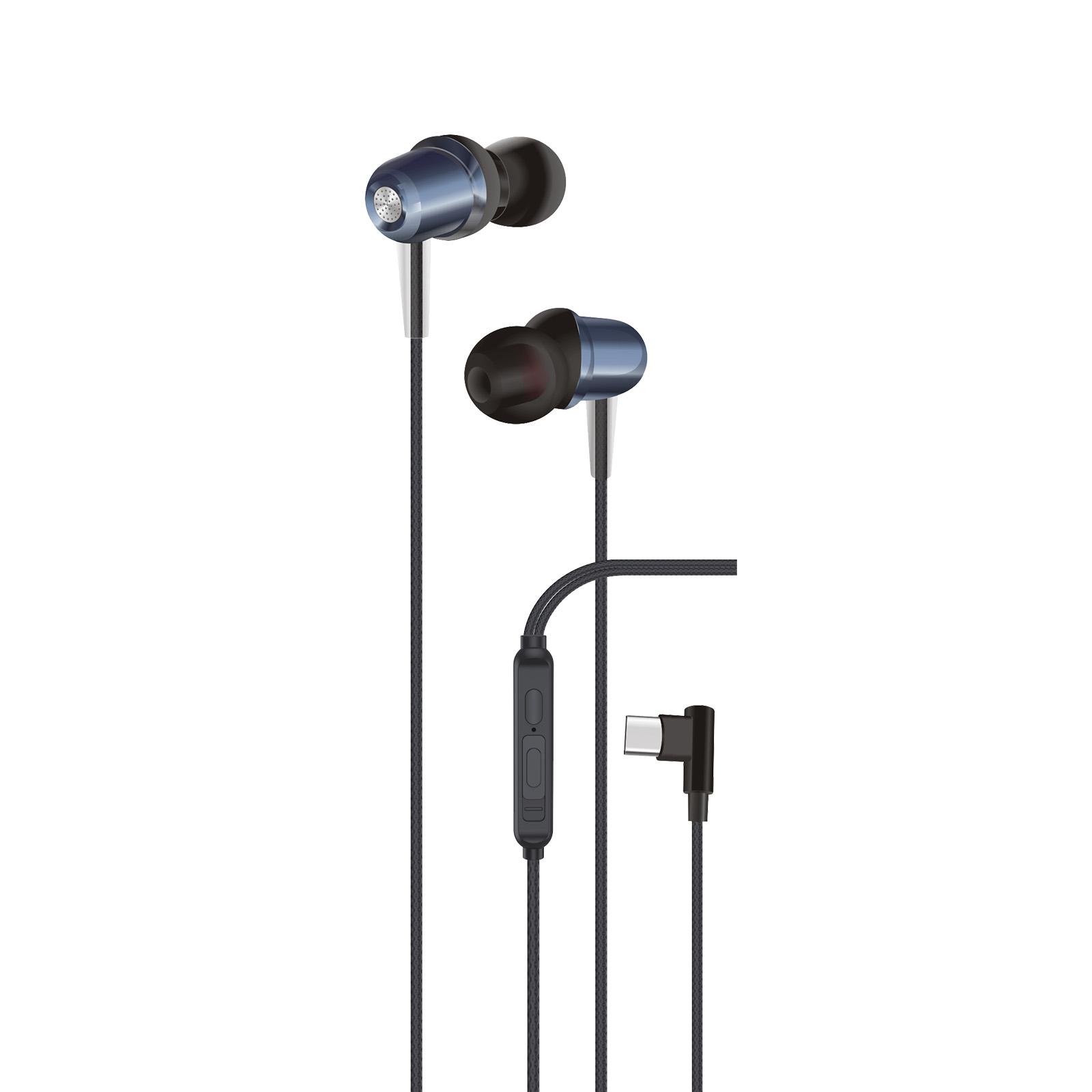 KP-243 New In-Ear USB-C Wired Earphones With In-Line Controls High Volume High Sound Quality Low Latency Music Gaming In Stock photo 1