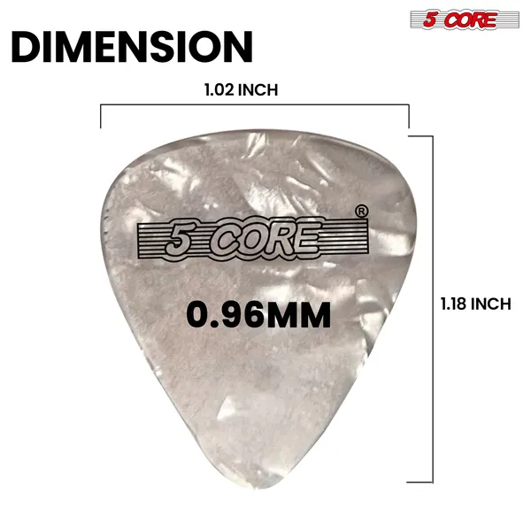 5 Core Guitar Picks 12 Piece Celluloid Light Medium Heavy Extra Heavy For Acoustic Electric Guitars photo 4