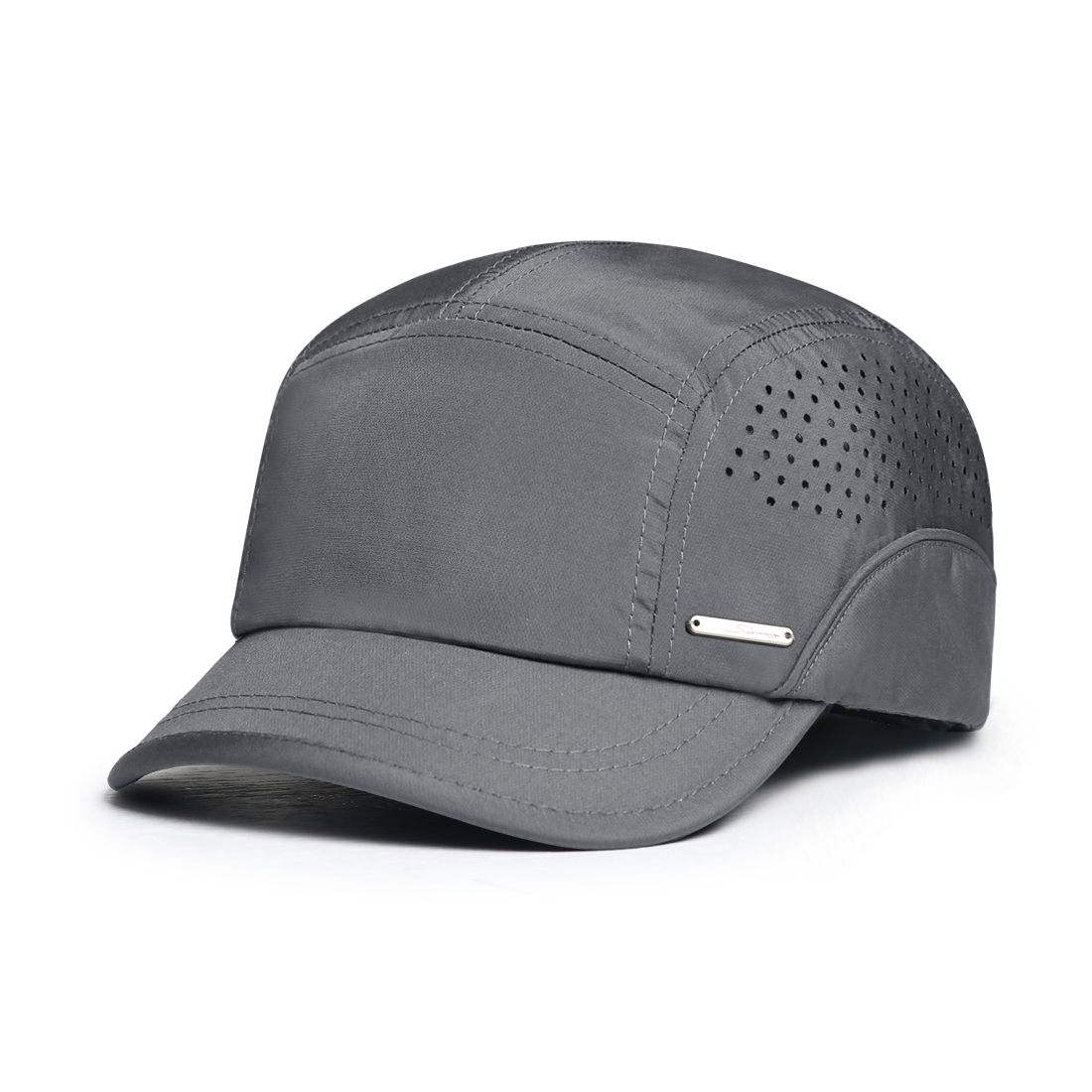 Spring And Summer Lightweight Mesh Breathable Baseball Cap With Side Metal Label, Short Brim, Duckbill Style Hat, Suitable For Outdoor Commuting And Casual Wear photo 4