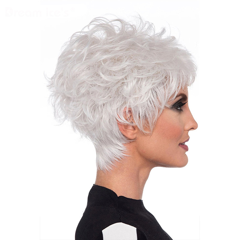 White Chemical Fiber High Temperature Silk Wig Women's Headgear photo 6