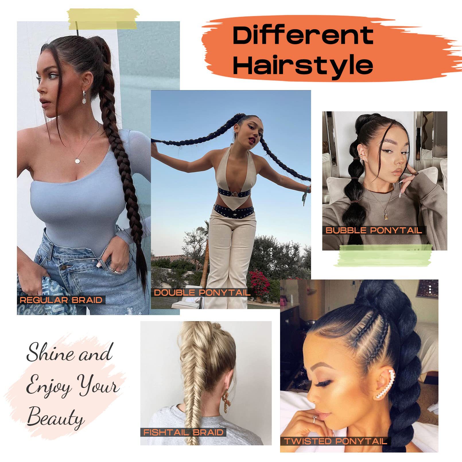Wig Horsetail European Beauty Long Hair Winding photo 2