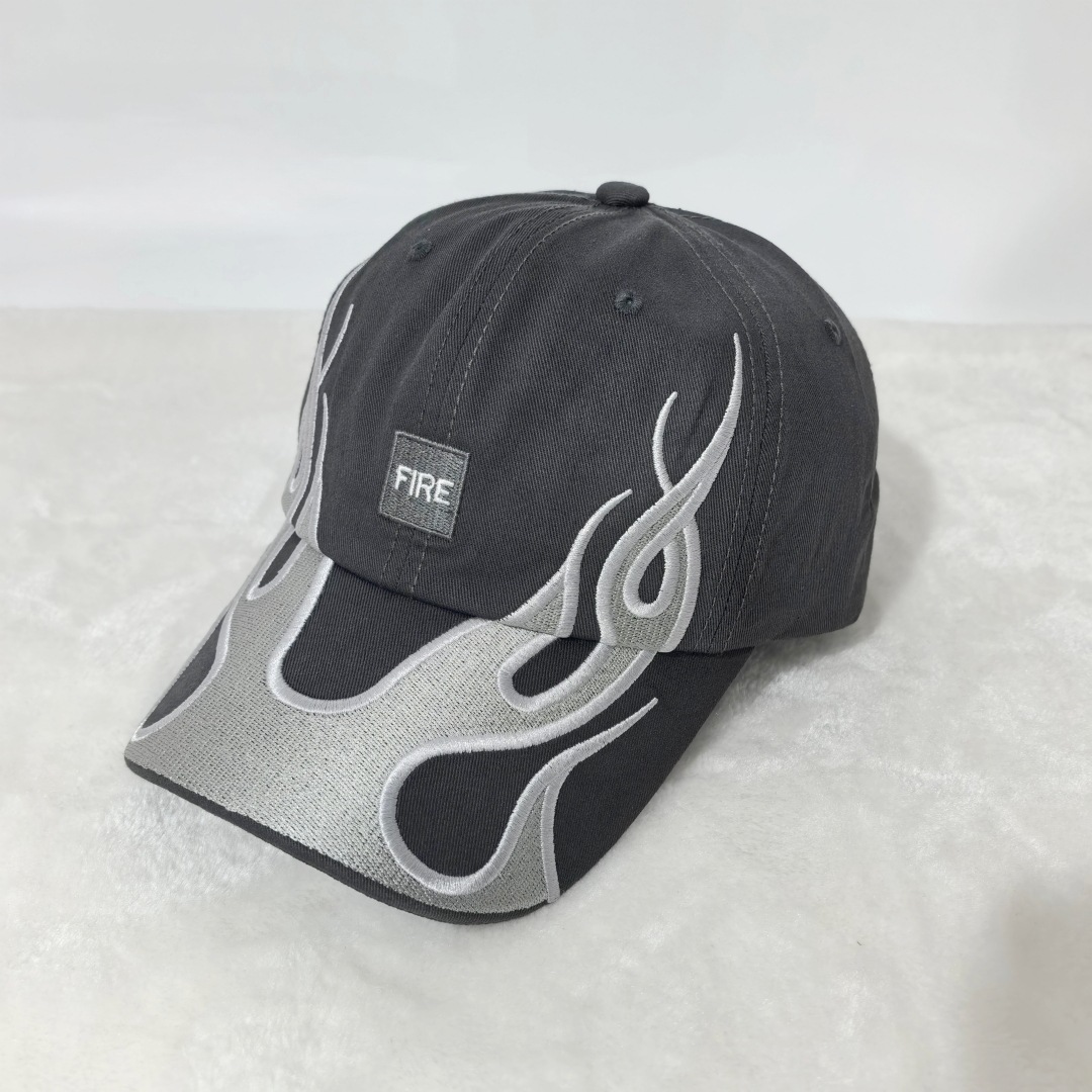 American Retro Hip-hop Style Multi-color Flame Baseball Cap, Simple And Fashionable Patch Letter Baseball Cap, Street Versatile Casual Hat photo 5