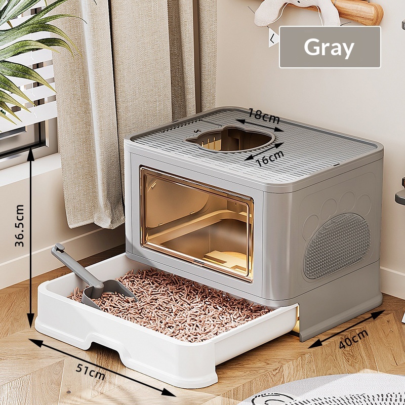 Enclosed Extra-Large Drawer-Type Cat Litter Box photo 1