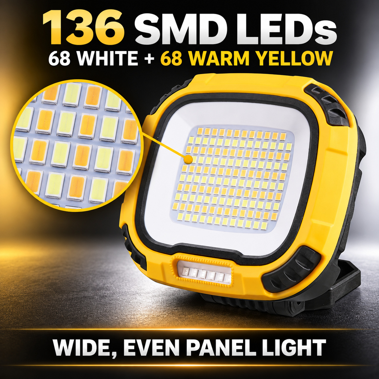 Rechargeable Magnetic Battery Display Type C LED Work Light Base Hanging W892 3 SMD 2835 photo 5
